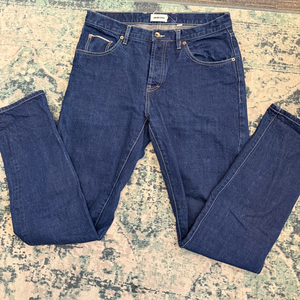 Taylor Stitch Dark Blue Straight slim Jeans 33x32